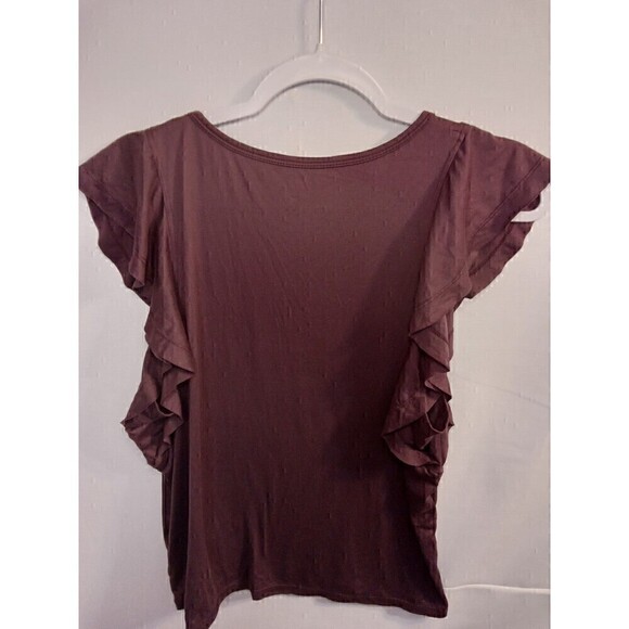 Freely Womens large purple flowy top Ruffle Sleeves - Picture 9 of 13